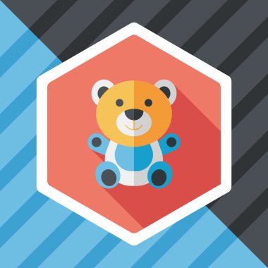 oyuncak ayı uzun gölge, eps 10 düz simgesi