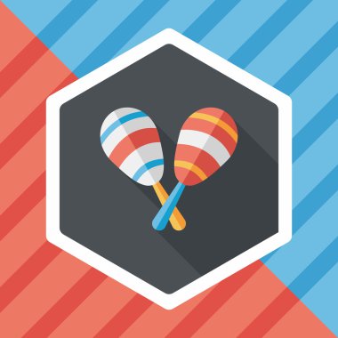 Uzun Gölge, eps10 ahşap rattle düz simgesi