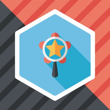 Bebek çıngırağı düz simgesi ile uzun gölge, eps10