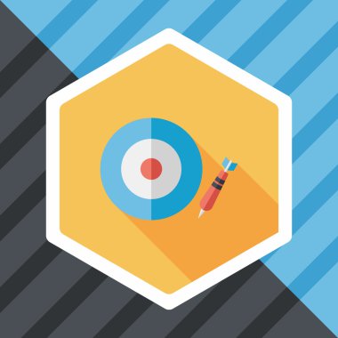 Dart hedef düz simgesi ile uzun gölge, eps10