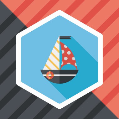 yelkenli ile uzun gölge, eps10 düz simgesi