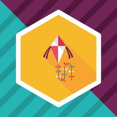 uçurtma düz simgesi ile uzun gölge, eps10