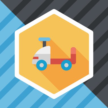 oyuncak araba düz simgesi ile uzun gölge, eps10