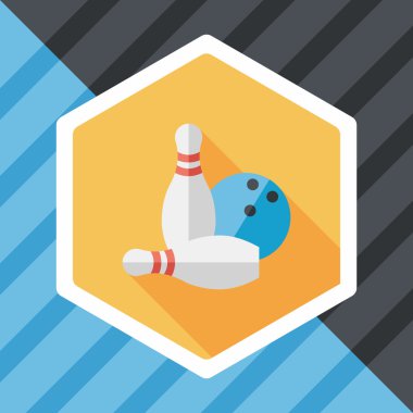 Uzun Gölge, eps10 bowling oyun düz simgesiyle