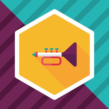 Uzun Gölge, eps10 trompet veya boynuzu düz simgesi