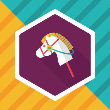 oyuncak at düz simgesi ile uzun gölge, eps10