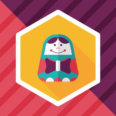 Rus bebek uzun gölge, eps 10 düz simgesi