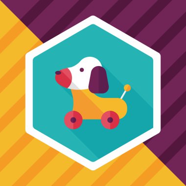 oyuncak köpek uzun gölge, eps 10 düz simgesiyle