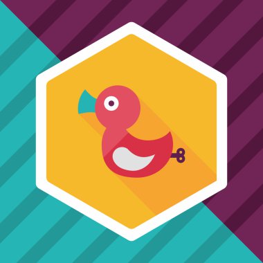 Uzun Gölge, eps 10 düz simge oyuncak ördek