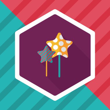 tatlı ve şekerleme simgesi ile uzun gölge, eps 10 daire