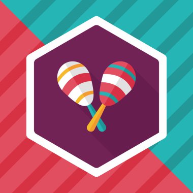 Uzun Gölge, eps10 ahşap rattle düz simgesi