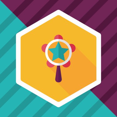 Bebek çıngırağı düz simgesi ile uzun gölge, eps10