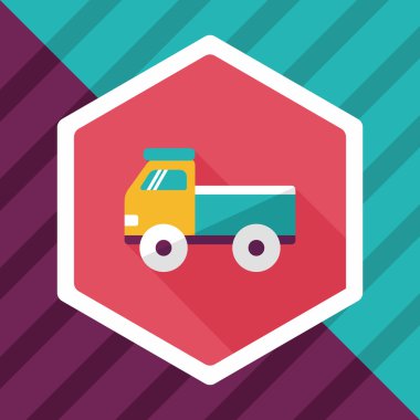 kamyon uzun gölge, eps10 düz simgesi