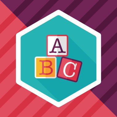 Uzun Gölge, eps10 ile ABC blokları düz simgesi