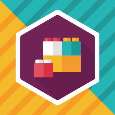 Uzun Gölge, eps10 ile tuğla oyuncak düz simgesi