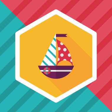 yelkenli ile uzun gölge, eps10 düz simgesi