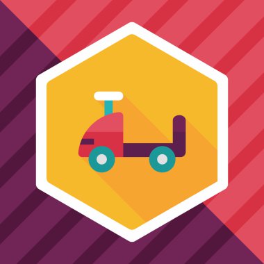 oyuncak araba düz simgesi ile uzun gölge, eps10