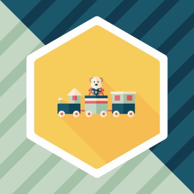 Tren oyuncak uzun gölge, eps 10 düz simgesiyle