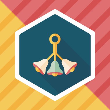 Bebek çıngırağı uzun gölge, eps 10 düz simgesiyle