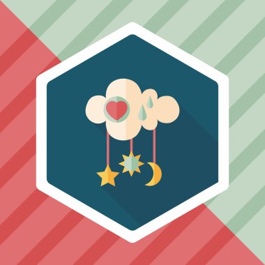 Bebek çıngırağı uzun gölge, eps 10 düz simgesiyle