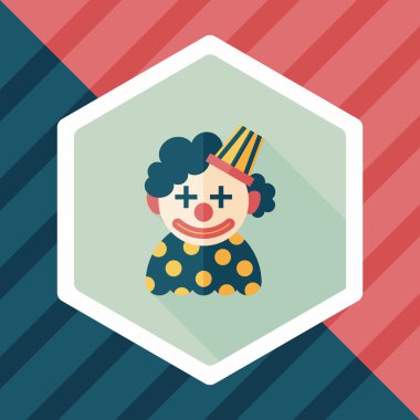 Palyaço uzun gölge, eps10 düz simgesi