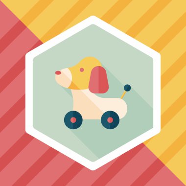 oyuncak köpek uzun gölge, eps 10 düz simgesiyle