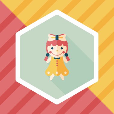 Uzun Gölge, eps 10 ile kız bebek oyuncak düz simgesi