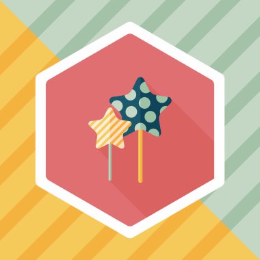 tatlı ve şekerleme simgesi ile uzun gölge, eps 10 daire