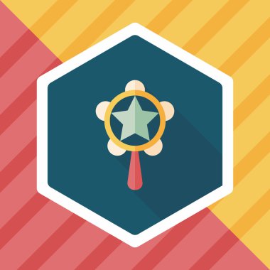 Bebek çıngırağı düz simgesi ile uzun gölge, eps10