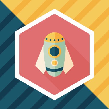 Uzun Gölge, eps10 roket düz simgesi