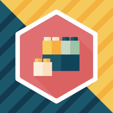 Uzun Gölge, eps10 ile tuğla oyuncak düz simgesi