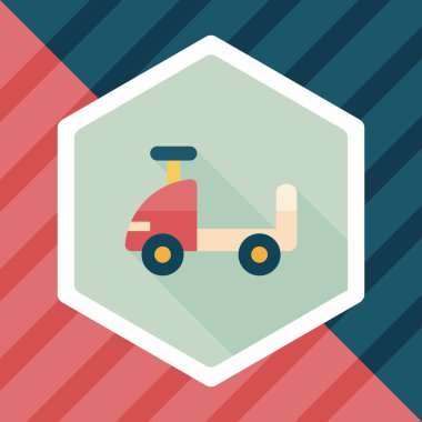 oyuncak araba düz simgesi ile uzun gölge, eps10