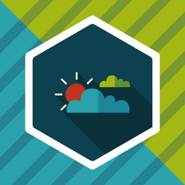 Uzun Gölge, eps10 ile güneş ve bulut düz simgesi