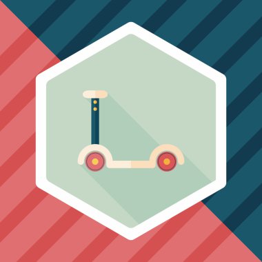 Scooter uzun gölge, eps10 düz simgesiyle