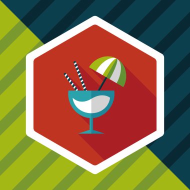 Uzun Gölge, eps10 ile kokteyl düz simgesi