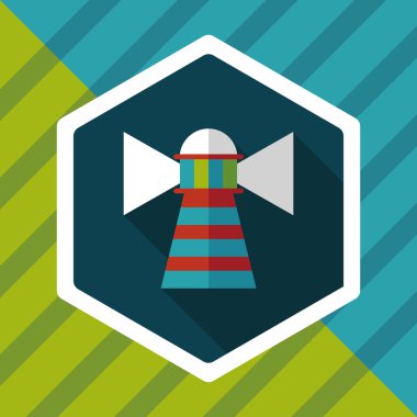 Deniz feneri uzun gölge, eps10 düz simgesiyle