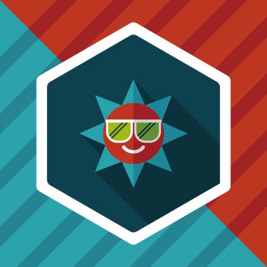 Uzun Gölge, eps10 güneş düz simgesiyle