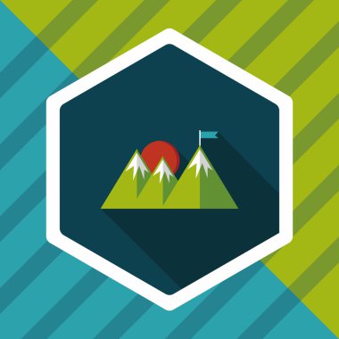 Uzun Gölge, eps10 ile dağ turistik düz simgesi