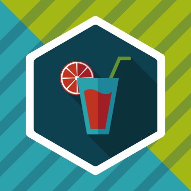 Uzun Gölge, eps10 ile kokteyl düz simgesi