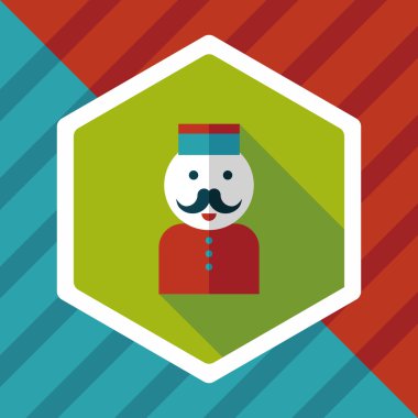 Hotel belboy düz Icon uzun gölge, eps10 ile