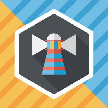 Deniz feneri uzun gölge, eps10 düz simgesiyle