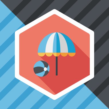 plaj şemsiyesi uzun gölge, eps10 ile topu düz simgesiyle