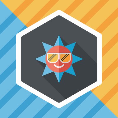 Uzun Gölge, eps10 güneş düz simgesiyle