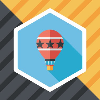 Sıcak hava balonu uzun gölge, eps10 düz simgesiyle