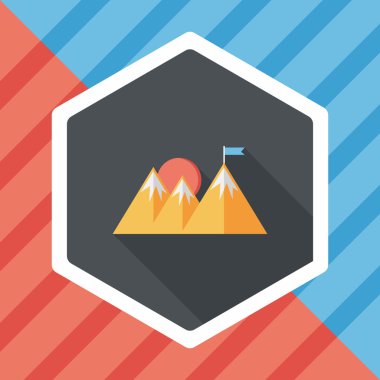 Uzun Gölge, eps10 ile dağ turistik düz simgesi