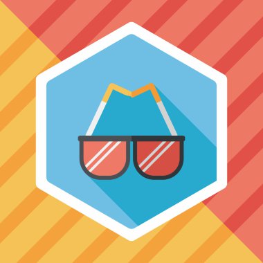 Güneş gözlüğü uzun gölge, eps10 düz simgesiyle