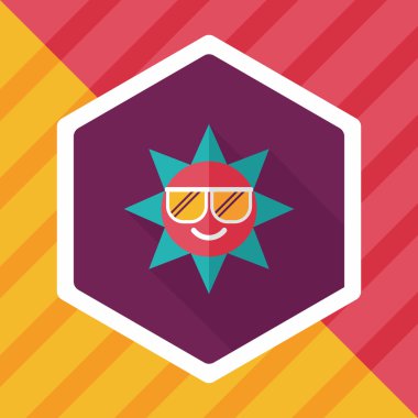 Uzun Gölge, eps10 güneş düz simgesiyle