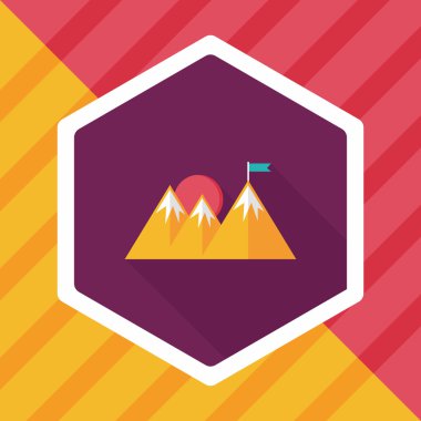 Uzun Gölge, eps10 ile dağ turistik düz simgesi