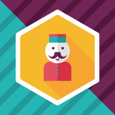 Hotel belboy düz Icon uzun gölge, eps10 ile