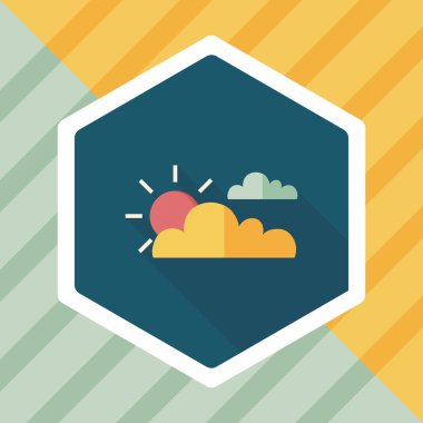 Uzun Gölge, eps10 ile güneş ve bulut düz simgesi